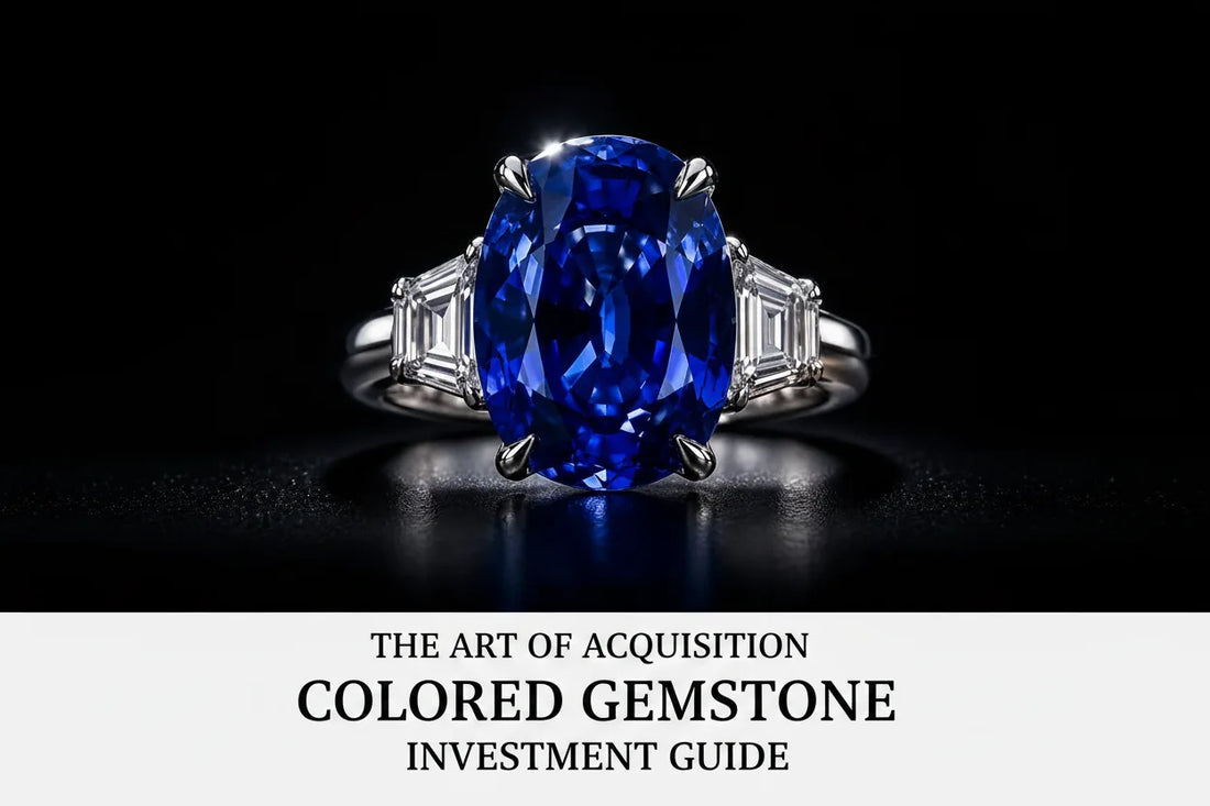 Investment-grade blue sapphire oval ring with diamond side stones — GIA certified colored gemstone investment guide