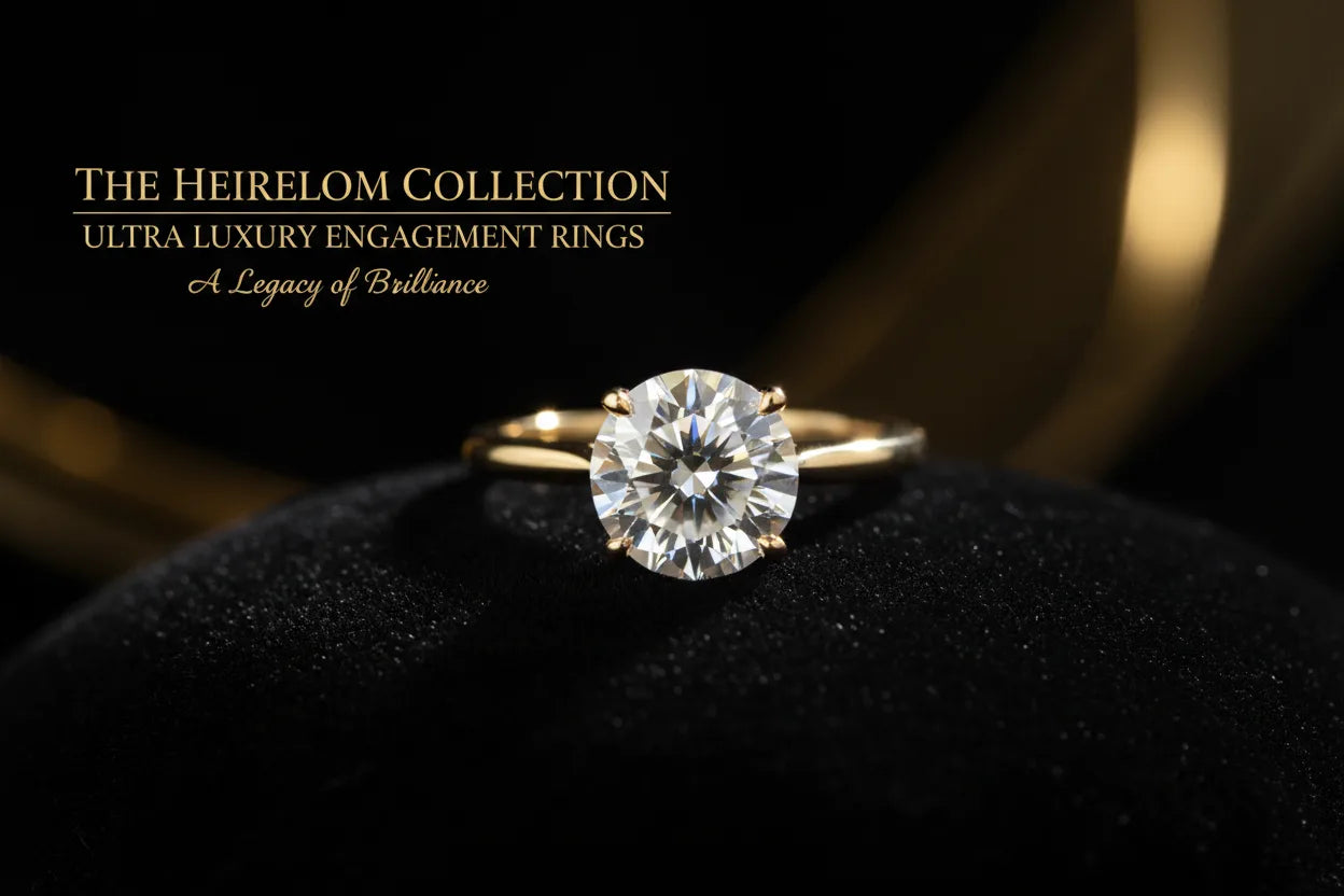 Heirloom engagement ring in 18K gold with GIA certified diamond by JewelryRich