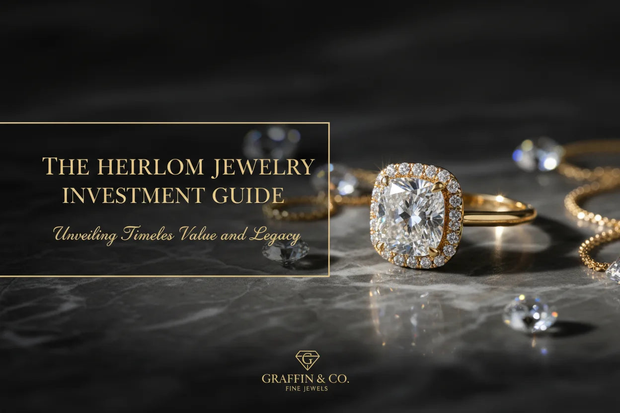 Heirloom diamond engagement ring crafted in 18K gold by JewelryRich