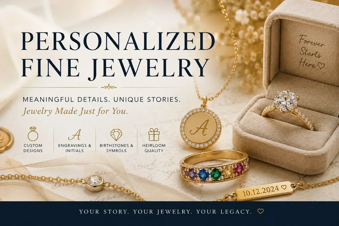 Personalized fine jewelry — custom designs, engravings, birthstones, and heirloom pieces by JewelryRich