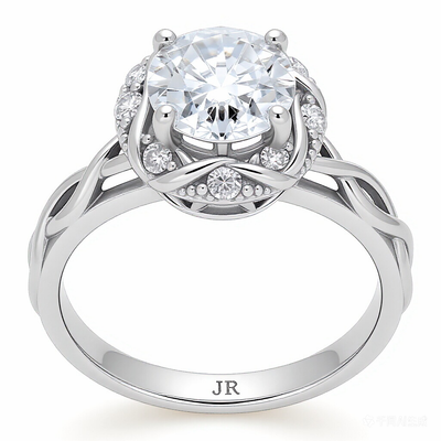 18K White Gold Diamond Engagement Ring