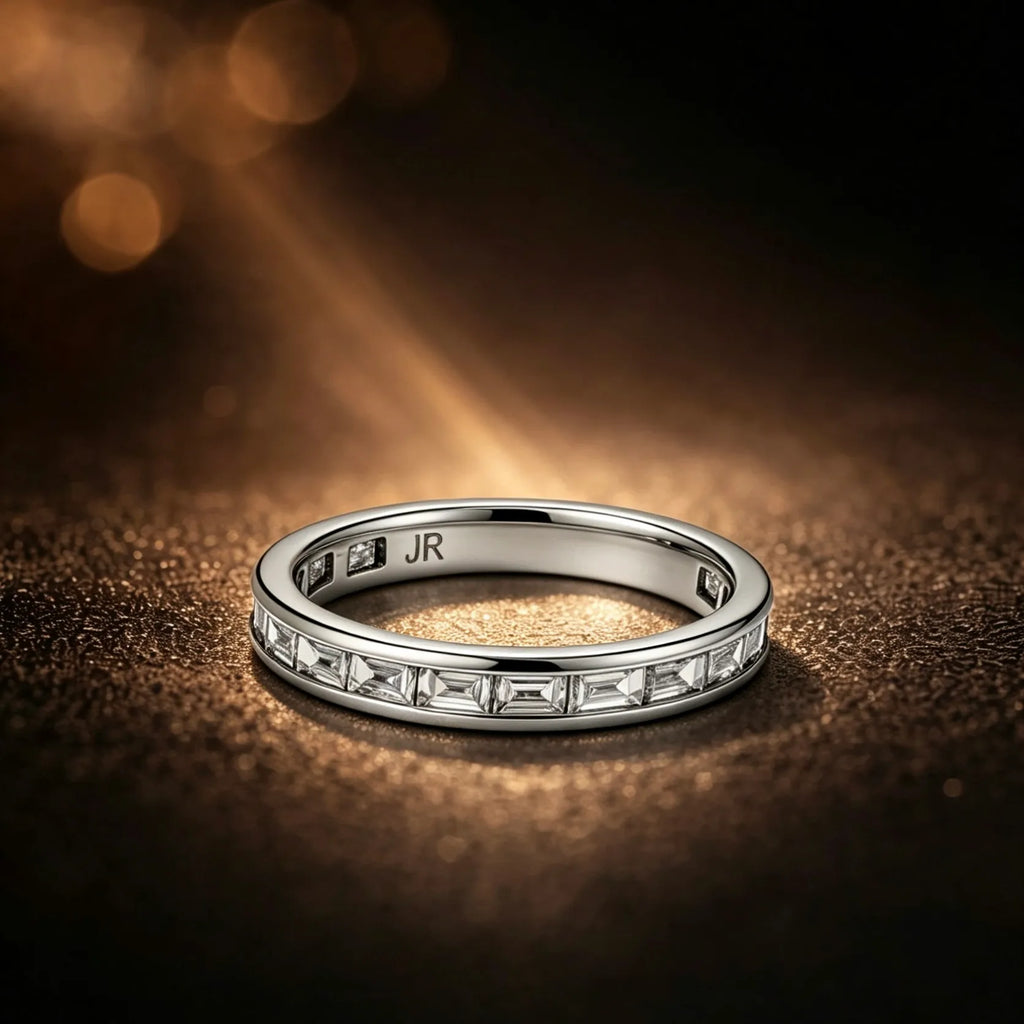 White Gold Baguette Diamond Eternity Band wedding Ring