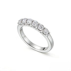 18K white gold diamond wedding band ring – side profile view