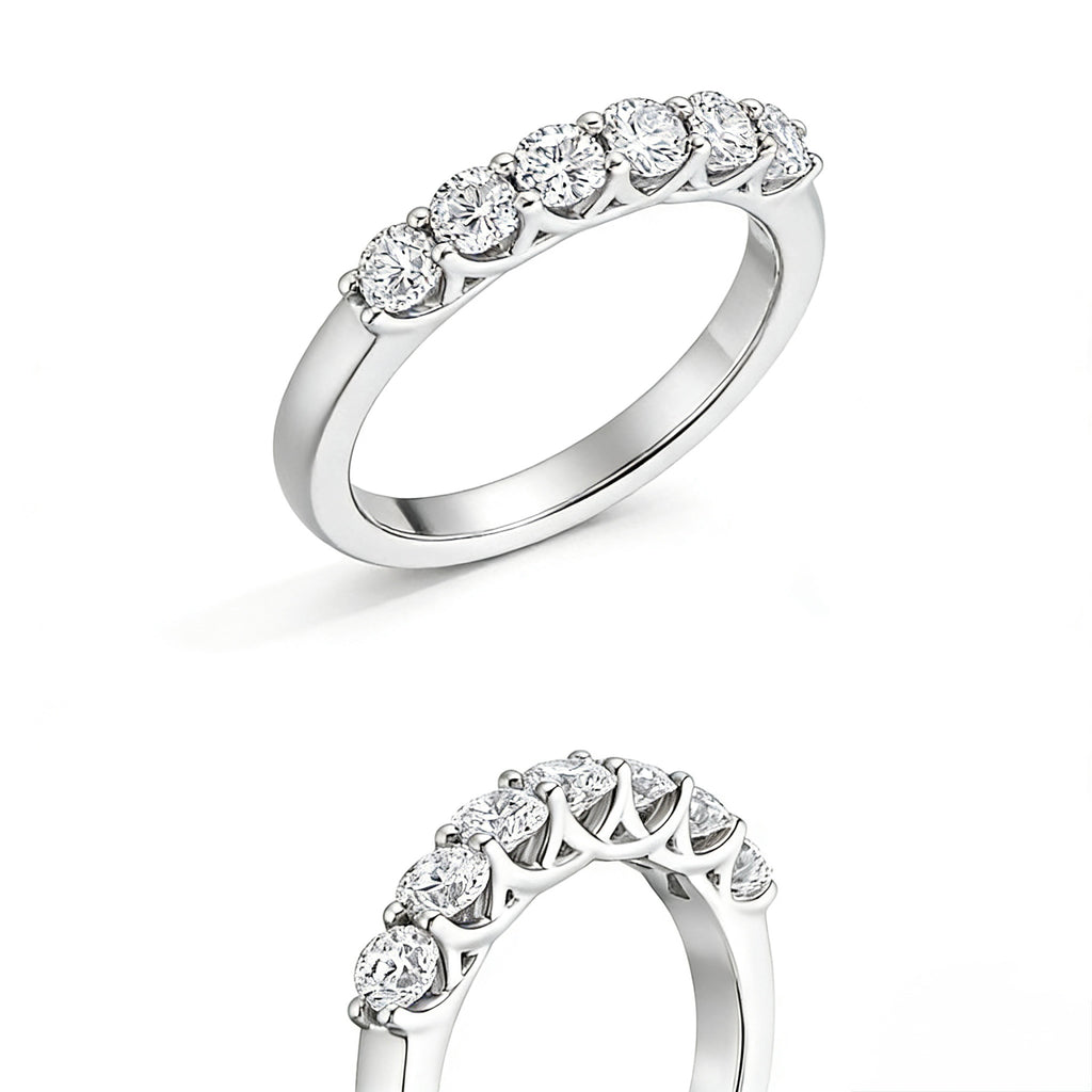 White gold diamond wedding band – angled view showing band width