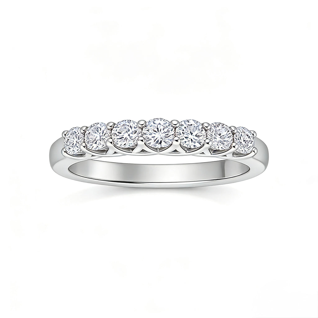 White gold diamond anniversary band – top-down view