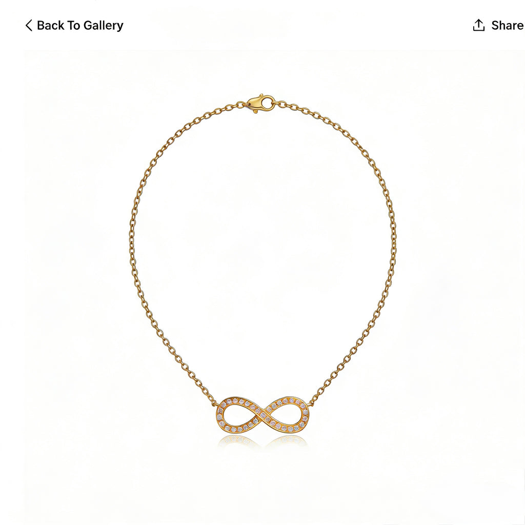 Infinity Diamond Pendant Necklace (18K Gold)