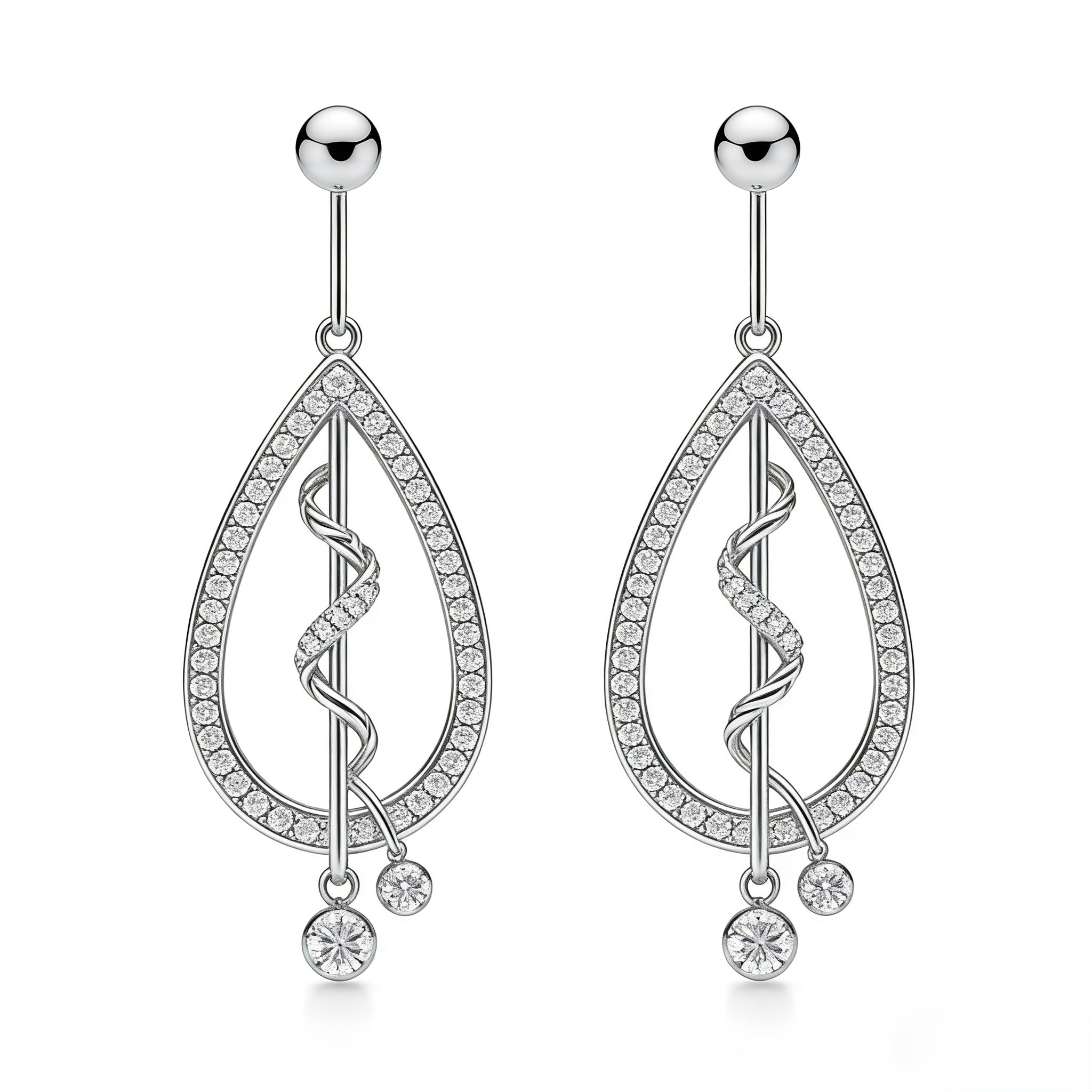 18K White Gold Diamond Jewelry Set