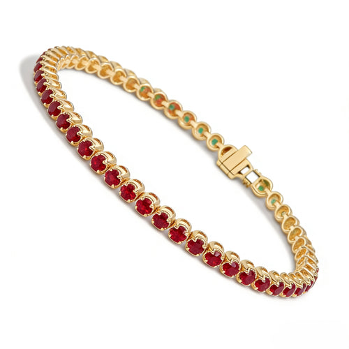 18K Gold Ruby Tennis Bracelet