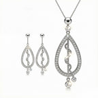 18K White Gold Diamond Jewelry Set