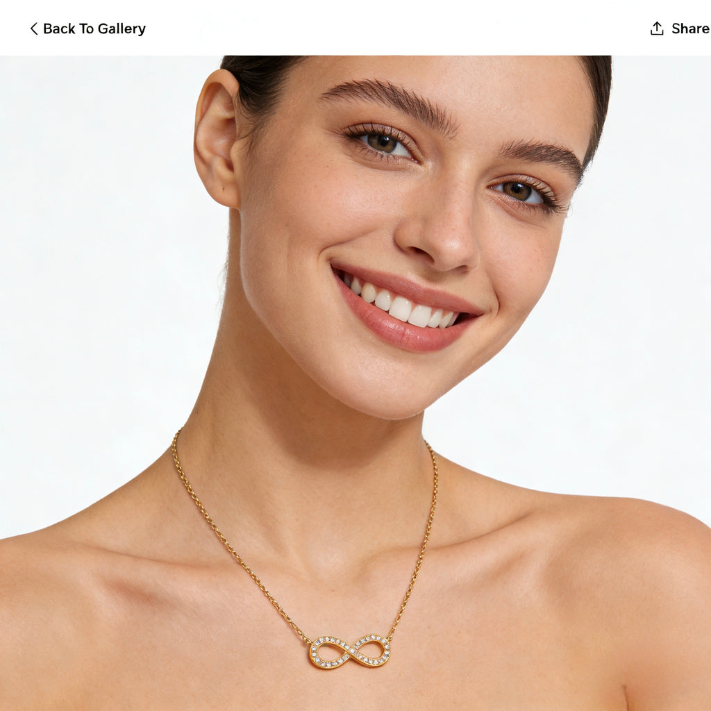 Infinity Diamond Pendant Necklace (18K Gold)