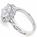 18K White Gold Diamond Engagement Ring Side View