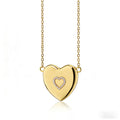 18K White Gold Diamond Heart Locket Necklace with Pave Diamond - JewelryRich