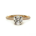 18K Gold Round Diamond Pavé Engagement Ring
