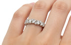 Elegant Round & Pear-Cut Diamonds Band Ring | 18K Gold