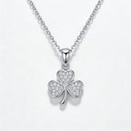 18K white gold diamond clover necklace – lifestyle flat lay