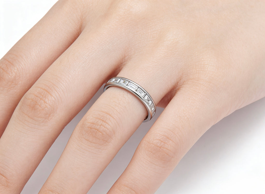 Platinum Baguette Diamond Eternity Band Ring