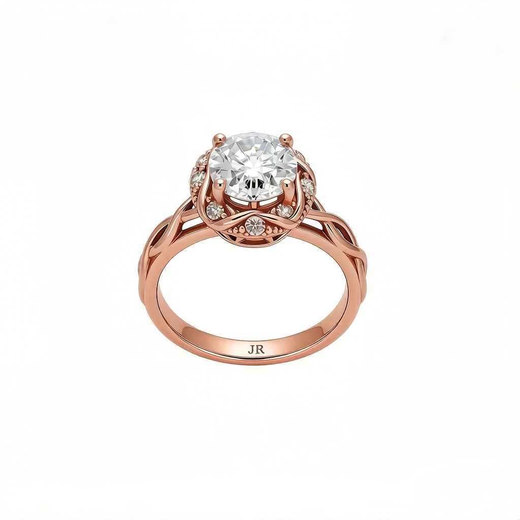 18K White Gold Natural Diamond Engagement Ring