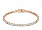 Classic diamond tennis bracelet – close-up of prong-set stones