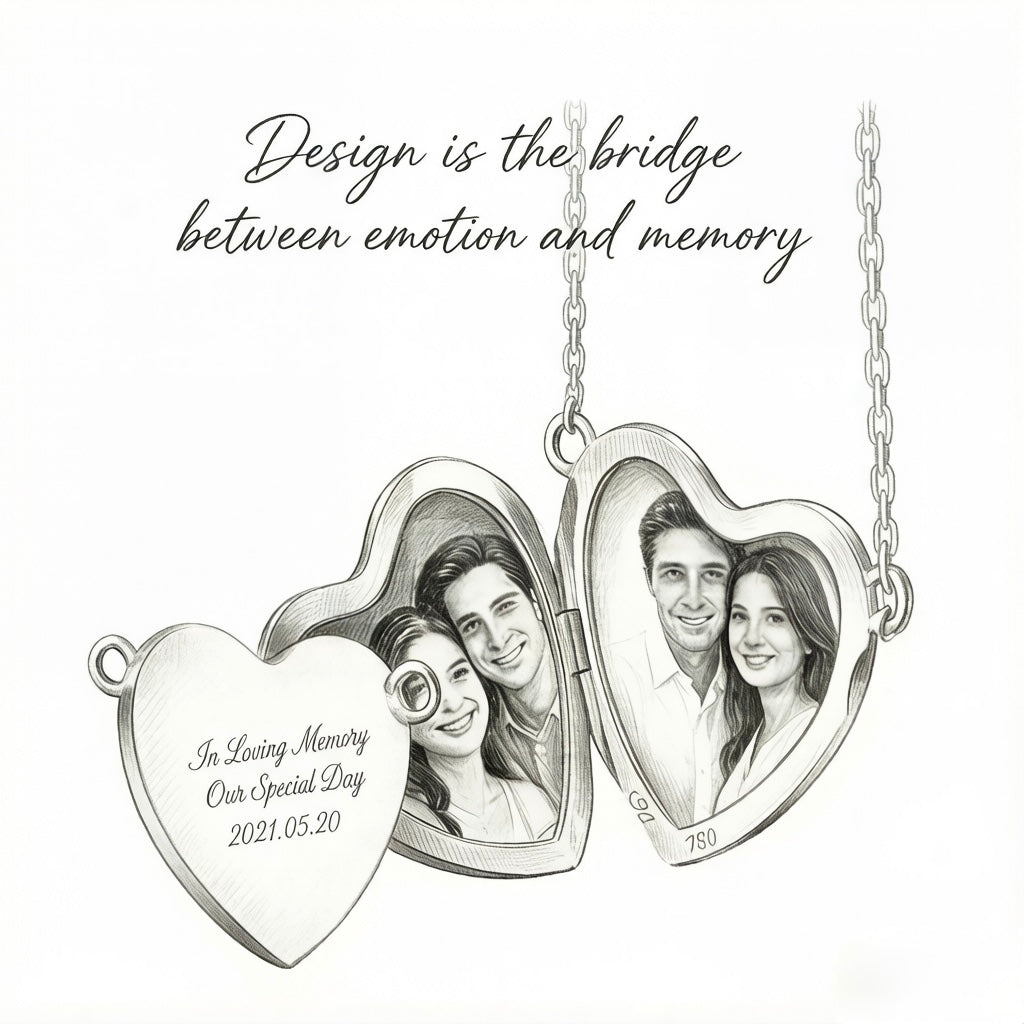 18K Gold Heart Locket Necklace Custom Engraving Detail - JewelryRich