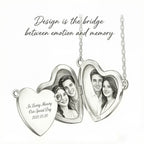 18K Gold Heart Locket Necklace Custom Engraving Detail - JewelryRich