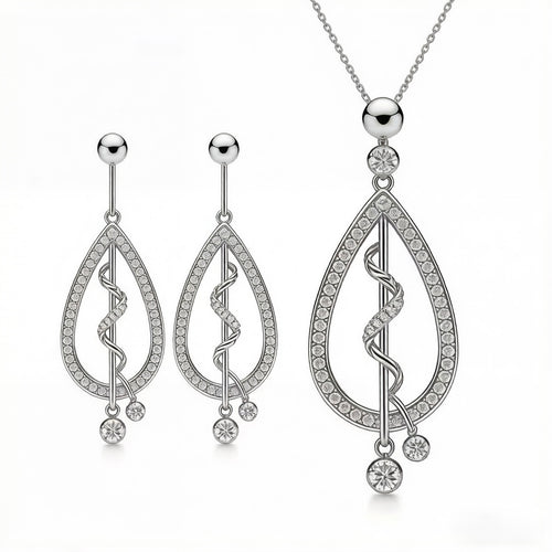 18K White Gold Diamond Jewelry Set