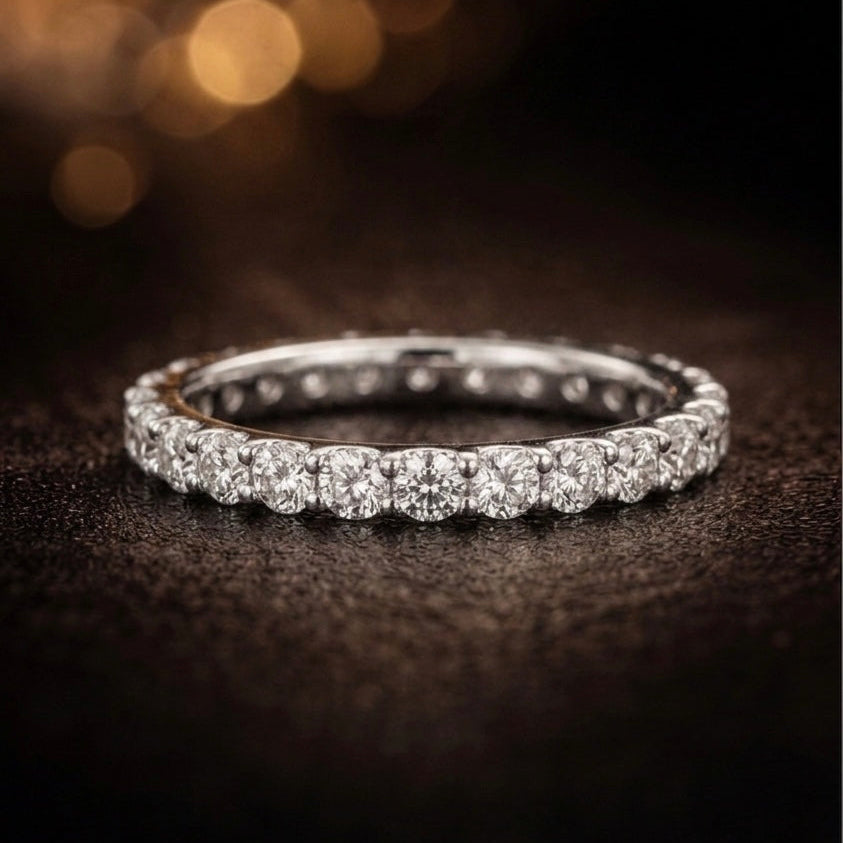 White Gold Eternity Band Diamond Wedding Ring