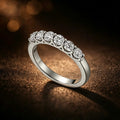Classic White Gold Round Brilliant Diamond Anniversary Ring in a shared-Prong  setting