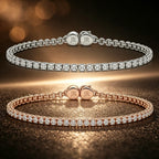 Diamond tennis Bracelet White Gold and Rose Gold Optional | JewelryRich